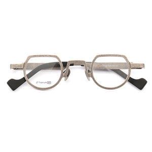 Women Pure Titanium Glasses Frame Men Round Eyeglasses Frames Optical Vintage Retro Premium Prescription Eyeglass Frames Gold
