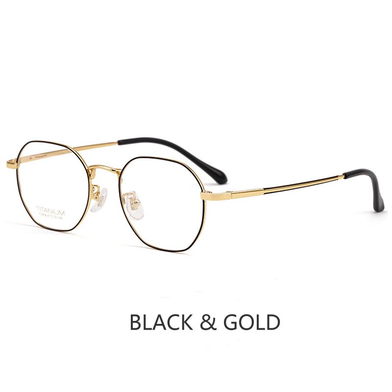 Women Pure Titanium Optical Glasses Frame Comfortable Ultra-light Polygon Men Myopia Hyperopia Prescription Spectacle Frame