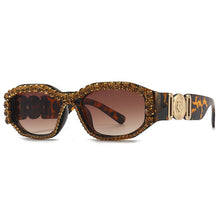 Load image into Gallery viewer, Women Rectangle Brand Designer Sunglasses  Diamond Rhinestone Vintage Sun Glass Female Hip Pop Eyewear Leopard Shades
