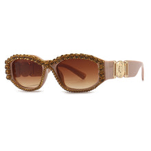 Load image into Gallery viewer, Women Rectangle Brand Designer Sunglasses  Diamond Rhinestone Vintage Sun Glass Female Hip Pop Eyewear Leopard Shades