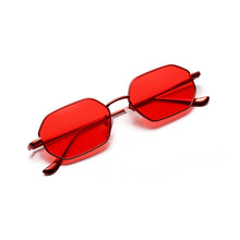 Load image into Gallery viewer, Women Retro Classic Small polygon Sunglasses Men Women Luxury Vintage Black Mirrors Colour transparent lens Sun Glasses UV400
