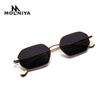 Load image into Gallery viewer, Women Retro Classic Small polygon Sunglasses Men Women Luxury Vintage Black Mirrors Colour transparent lens Sun Glasses UV400