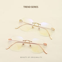 Load image into Gallery viewer, Women Rimless Alloy Glasses Frame, Women Ultralight Cat Eye Eyeglasses Frames, Prescription Presbyopia Myopia Optical Glass
