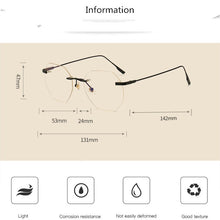 Load image into Gallery viewer, Women Rimless Alloy Glasses Frame, Women Ultralight Cat Eye Eyeglasses Frames, Prescription Presbyopia Myopia Optical Glass