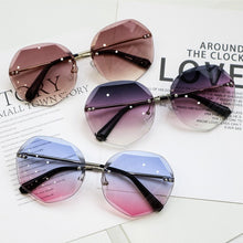 Load image into Gallery viewer, Women Rimless Gradient Sun Glasses Sunglasses Shades Cutting Lens Ladies Frameless Metal Eyeglasses UV400