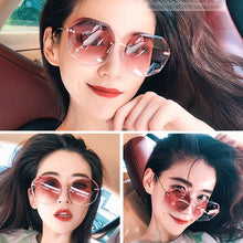 Load image into Gallery viewer, Women Rimless Gradient Sun Glasses Sunglasses Shades Cutting Lens Ladies Frameless Metal Eyeglasses UV400