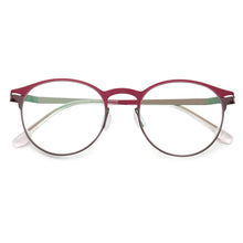 Load image into Gallery viewer, Women Round Eyeglass frame Men metal stainless steel glasses frame Vintage light eyeglasses frames thin Rx eyewear