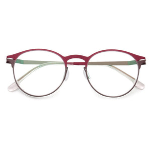 Women Round Eyeglass frame Men metal stainless steel glasses frame Vintage light eyeglasses frames thin Rx eyewear