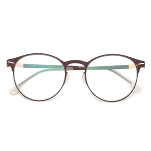 Women Round Eyeglass frame Men metal stainless steel glasses frame Vintage light eyeglasses frames thin Rx eyewear