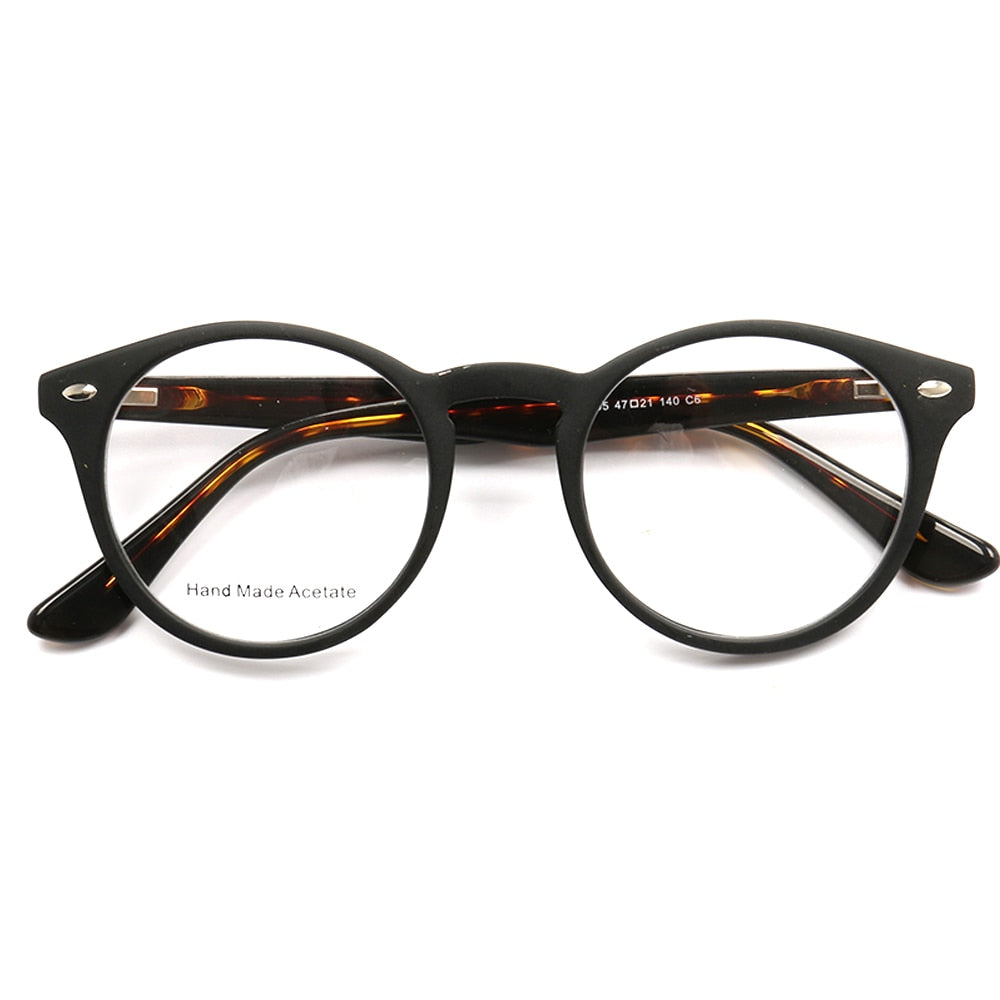 Women Round Glasses Frames Men Optical Eyeglass Frames Blue Navy Yellow Purple Pink Clear Acetate Prescription Eyewear