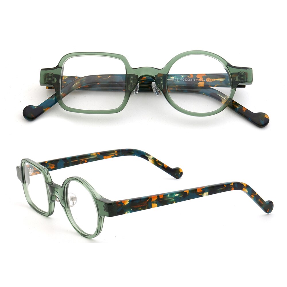 Women Round Glasses frame Men Square Crazy Nerd Mismatch