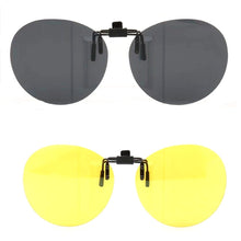 Load image into Gallery viewer, Women Round Polarized Clip on sunglasses flip up men  oval  UV400 driving fishing night vision sunglasses clip on lenses