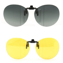 Load image into Gallery viewer, Women Round Polarized Clip on sunglasses flip up men  oval  UV400 driving fishing night vision sunglasses clip on lenses