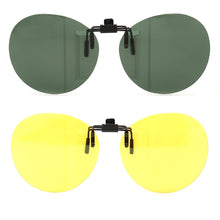 Load image into Gallery viewer, Women Round Polarized Clip on sunglasses flip up men  oval  UV400 driving fishing night vision sunglasses clip on lenses