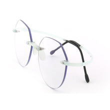 Load image into Gallery viewer, Women Round Rimless Glasses Frame Men Anti Blue Light Computer Eyeglass Frames Vintage Fashionable Lightweight Red Blue Eyewear