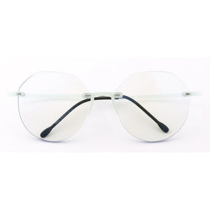 Women Round Rimless Glasses Frame Men Anti Blue Light Computer Eyeglass Frames Vintage Fashionable Lightweight Red Blue Eyewear