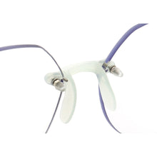Load image into Gallery viewer, Women Round Rimless Glasses Frame Men Anti Blue Light Computer Eyeglass Frames Vintage Fashionable Lightweight Red Blue Eyewear