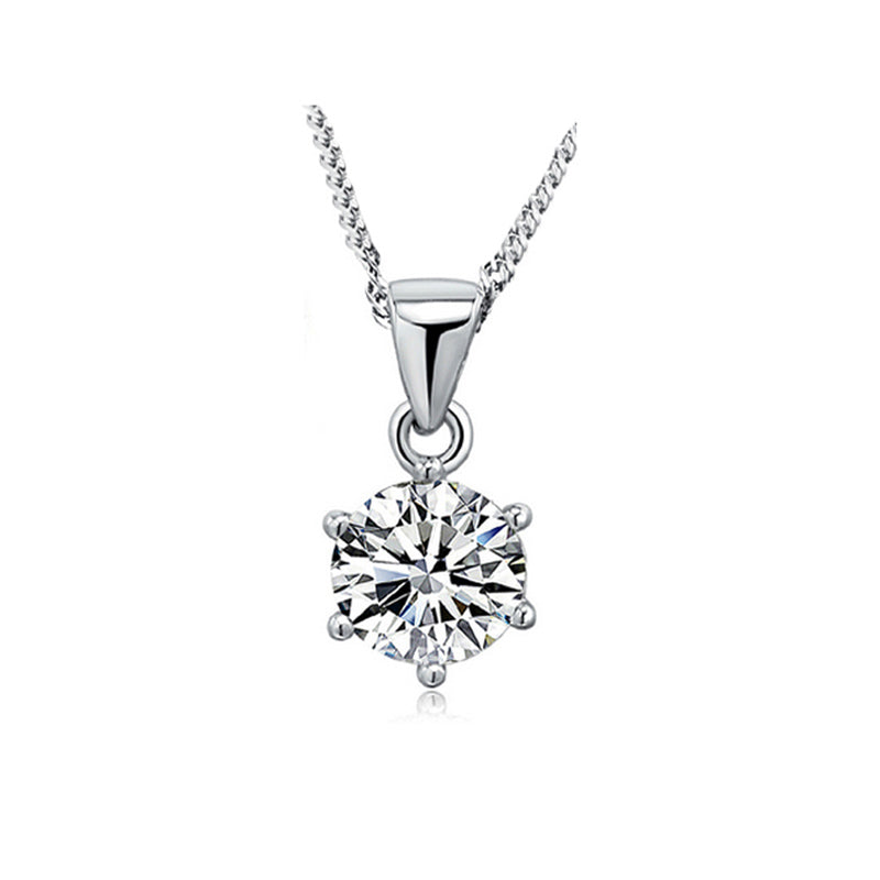 Women'S Crystal Necklace Pendant On A Chain Silver Jewelry Necklaces Christmas Gifts For Valentines Colares Feminino Bijouterie