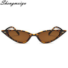 Load image into Gallery viewer, Women Sexy Cat Eye Sunglasses Brand Designer Small Triangle Vintage Sun Glasses Retro Cateye Eyewear Purple Black Sunglass