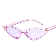 Load image into Gallery viewer, Women Sexy Cat Eye Sunglasses Brand Designer Small Triangle Vintage Sun Glasses Retro Cateye Eyewear Purple Black Sunglass