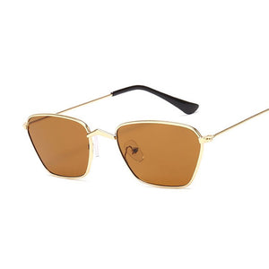 Women Small Cat Eye Sunglasses Classic Brand Designer Square Metal Frame Sun Glasses for Female Male Shades