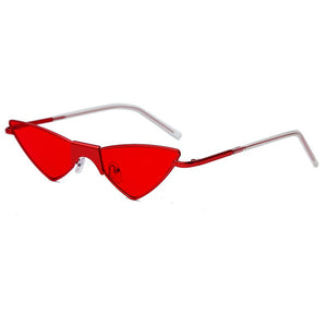 Women Small Cat Eye Sunglasses  Brand Cool Sexy Triangle Sun Glasses Female Clear Lens Metal Glasses Eyewear UV400