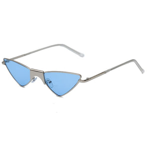 Women Small Cat Eye Sunglasses  Brand Cool Sexy Triangle Sun Glasses Female Clear Lens Metal Glasses Eyewear UV400