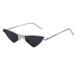 Women Small Cat Eye Sunglasses  Brand Cool Sexy Triangle Sun Glasses Female Clear Lens Metal Glasses Eyewear UV400