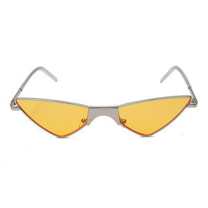 Women Small Cat Eye Sunglasses  Brand Cool Sexy Triangle Sun Glasses Female Clear Lens Metal Glasses Eyewear UV400