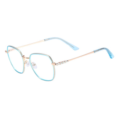 Women Square Eyeglasses Metal Full Rim Small Glasses Frame For Prescription Lenses