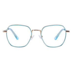 Women Square Eyeglasses Metal Full Rim Small Glasses Frame For Prescription Lenses