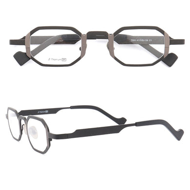 Women Square Glasses Frame Men Optical Eyeglass Frames Pure Titanium  Metal Octagon Rectangular Retro Prescription Spectacles