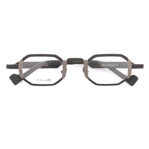 Women Square Glasses Frame Men Optical Eyeglass Frames Pure Titanium  Metal Octagon Rectangular Retro Prescription Spectacles
