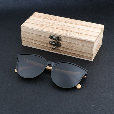 Women Sun Glasses Original  Natural Bamboo  Wood  Wrap  PC Frame 2023  Polarized   Oculos De Sol Femininol  Female