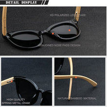 Load image into Gallery viewer, Women Sun Glasses Original  Natural Bamboo  Wood  Wrap  PC Frame 2023  Polarized   Oculos De Sol Femininol  Female