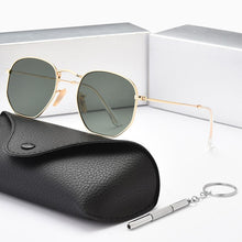 Load image into Gallery viewer, Women Sunglases Hexagon Sun Glasses  Women Metal Frame Fishing Glasses Gold Green Eyewear lentes de sol hombre okulary UV400