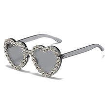 Load image into Gallery viewer, Women Sunglasses Heart Shape Sunglass Rhinestones Decoration Sun Glasses Retro UV400 Gradients Shades Eyewear