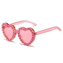 Load image into Gallery viewer, Women Sunglasses Heart Shape Sunglass Rhinestones Decoration Sun Glasses Retro UV400 Gradients Shades Eyewear