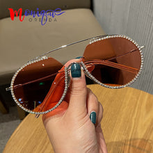Carica l'immagine nel visualizzatore di Gallery, Women Sunglasses Metal Retro Diamond Ocean Lens  Sunglasses Women 2023  Brand Eyeglasses for Men  bulk