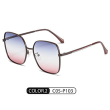 Carica l&#39;immagine nel visualizzatore di Gallery, Occhiali da sole da donna polarizzati UV400 lenti sfumate occhiali da sole occhiali da donna in cristallo retrò in lega per donna S308