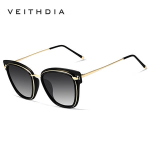 Women Sunglasses Polarized UV400 Lens  Crystal Ladies Brand Designer Cat Eye Sun Glasses Eyewear For Female V3038