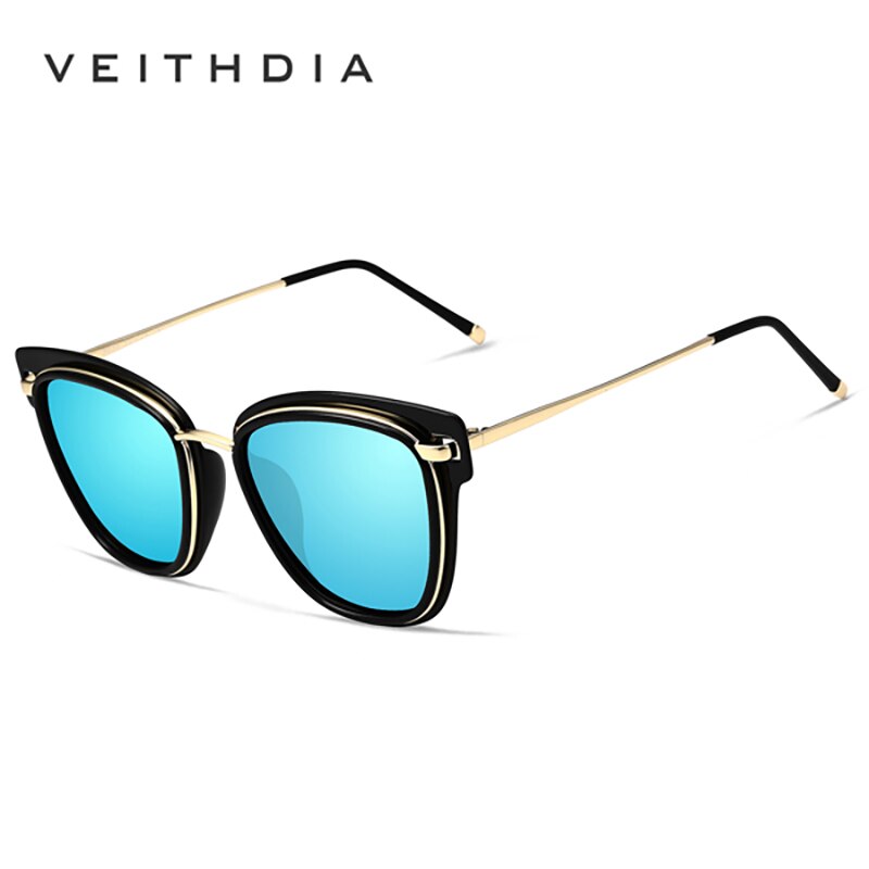 Women Sunglasses Polarized UV400 Lens  Crystal Ladies Brand Designer Cat Eye Sun Glasses Eyewear For Female V3038