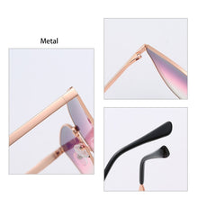 Carica l&#39;immagine nel visualizzatore di Gallery, Occhiali da sole da donna UV400 Lenti in cristallo da donna Designer di marca Cat Eye Occhiali da sole Occhiali da donna 104