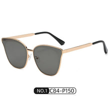 Carica l&#39;immagine nel visualizzatore di Gallery, Occhiali da sole da donna UV400 Lenti in cristallo da donna Designer di marca Cat Eye Occhiali da sole Occhiali da donna 104