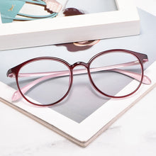Load image into Gallery viewer, Women TR90 Ultralight Round Retro Full Frame Glasses Optical Myopia Glasses Transparent Frame Prescription Glasses Frame 8019