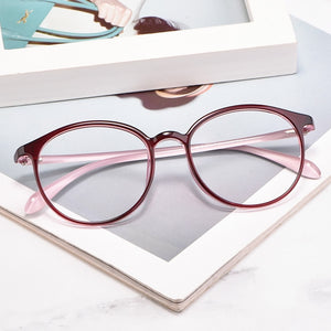 Women TR90 Ultralight Round Retro Full Frame Glasses Optical Myopia Glasses Transparent Frame Prescription Glasses Frame 8019