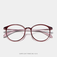 Load image into Gallery viewer, Women TR90 Ultralight Round Retro Full Frame Glasses Optical Myopia Glasses Transparent Frame Prescription Glasses Frame 8019