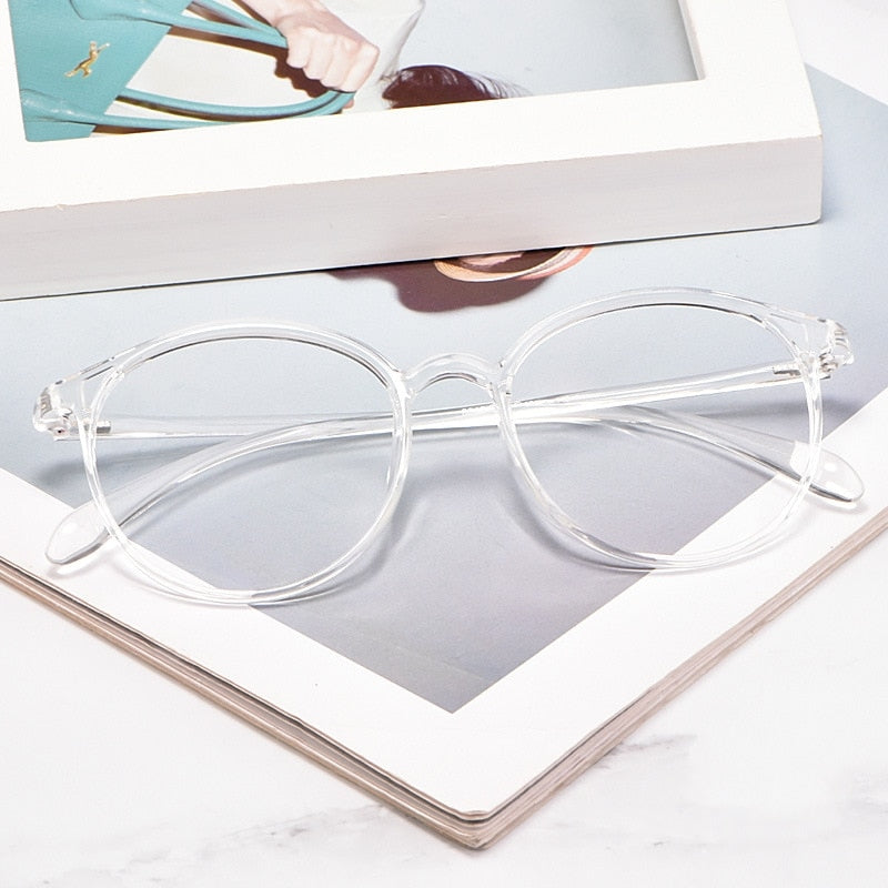 Women TR90 Ultralight Round Retro Full Frame Glasses Optical Myopia Glasses Transparent Frame Prescription Glasses Frame 8019