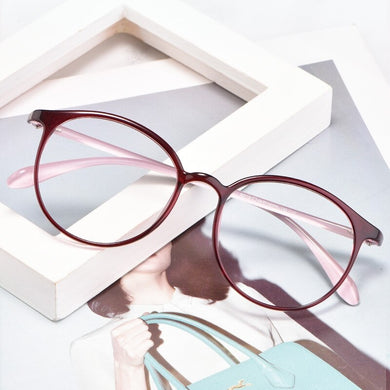 Women TR90 Ultralight Round Retro Full Frame Glasses Optical Myopia Glasses Transparent Frame Prescription Glasses Frame 8019