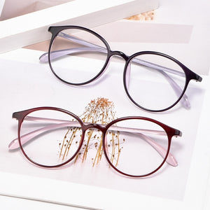 Women TR90 Ultralight Round Retro Full Frame Glasses Optical Myopia Glasses Transparent Frame Prescription Glasses Frame 8019